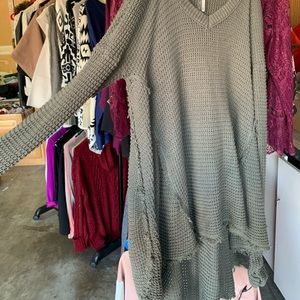 oversized sweater shoulder “diamond” peep wholes
